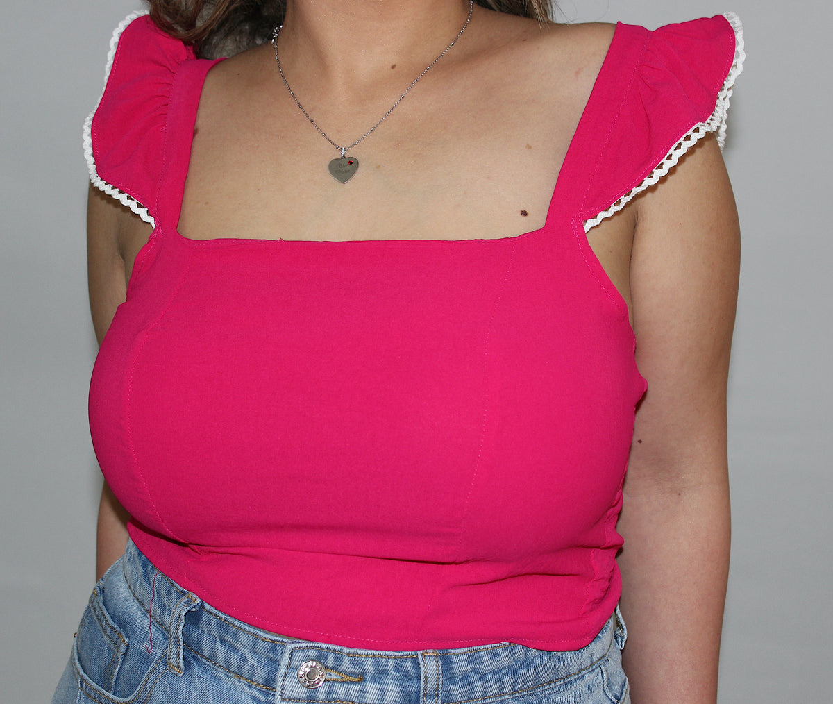 Ruffle Trim Tied Backless Top - Sassy Princess